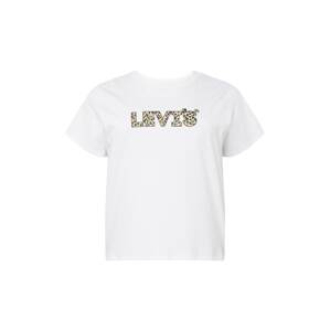 Levi's® Plus Póló 'PL Perfect Tee'  bézs / sötét barna / fehér
