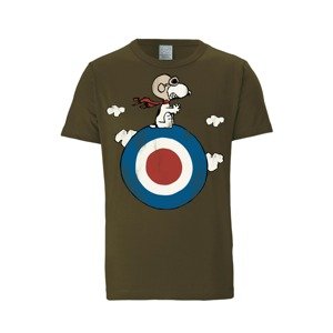 LOGOSHIRT Póló 'Peanuts - Snoopy Pilot'  kék / olíva / piros / fehér