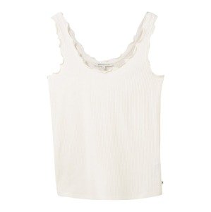 TOM TAILOR DENIM Top 'ribbed tanktop with ruffles'