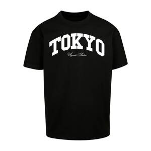 MT Upscale Póló 'Tokyo College'  fekete / fehér