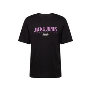 JACK & JONES Póló 'LUCCA'  bézs / rózsaszín / fekete