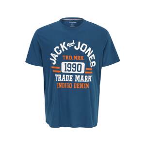 Jack & Jones Plus Póló 'CARLO'  zafir / narancs / fehér