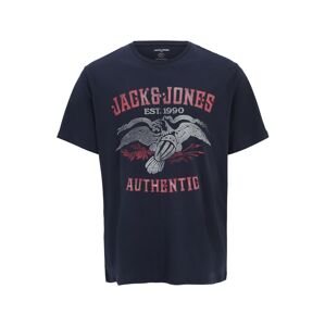 Jack & Jones Plus Póló 'FONNE'  tengerészkék / szürke / világosszürke / dinnye