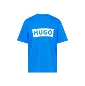 HUGO Póló 'Nico'  azúr / fehér