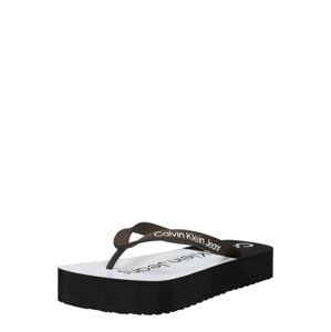 Calvin Klein Jeans Ujjelválasztó-pántos szandál  sötét barna / fehér