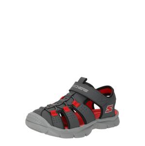 SKECHERS Nyitott cipők 'RELIX'  sötétszürke / piros / fehér