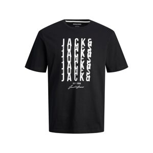 JACK & JONES Póló 'ELVIN'  fekete / fehér