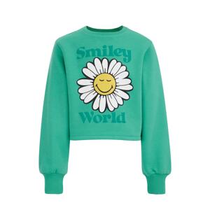 WE Fashion Tréning póló 'SmileyWorld®'  zöld / fehér