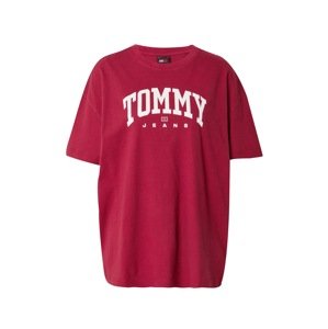 Tommy Jeans Póló 'VARSITY'  tűzpiros / fehér