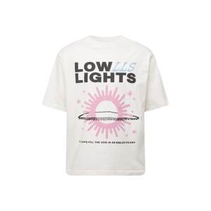 Low Lights Studios Póló 'Galaxy'  ekrü / világoskék / rózsaszín / fekete