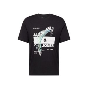JACK & JONES Póló 'JJCLARC'  világoskék / fekete / fehér