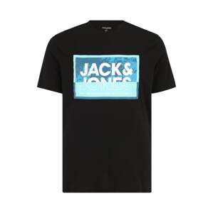 Jack & Jones Plus Póló 'JCOLOGAN'  vízszín / sötétkék / fekete