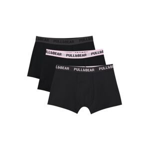 Pull&Bear Boxeralsók  sötétszürke / rózsaszín / fekete