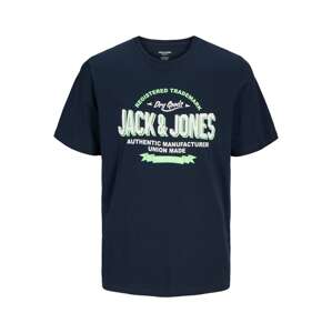 JACK & JONES Póló  tengerészkék / világoszöld / fehér