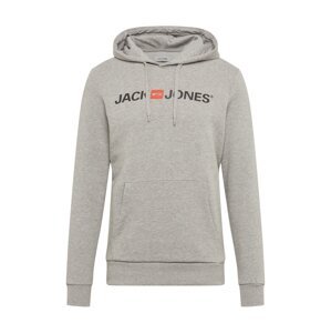 JACK & JONES Tréning póló  szürke melír / narancs / fekete