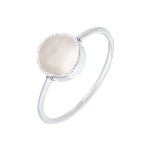 ELLI Gyűrűk 'Solitär'  ezüst / gyapjúfehér
