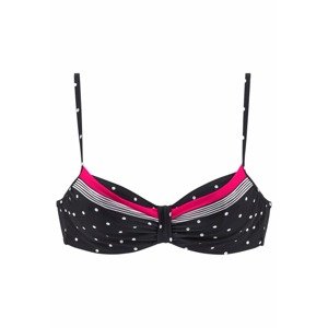 LASCANA Bikini felső 'Monroe'  neon-rózsaszín / fekete / fehér
