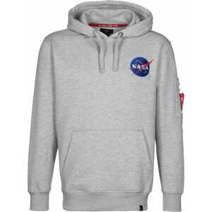 ALPHA INDUSTRIES Tréning póló 'Space Shuttle'  kék / szürke melír / fekete / fehér