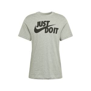 Nike Sportswear Póló 'Swoosh'  szürke melír / fekete