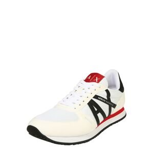 ARMANI EXCHANGE Rövid szárú sportcipők  piros / fekete / fehér / piszkosfehér