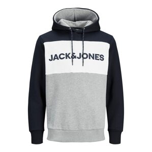 JACK & JONES Tréning póló  éjkék / szürke melír / fehér