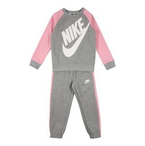 Nike Sportswear Jogging ruhák 'FUTURA'  szürke melír / rózsaszín / fehér