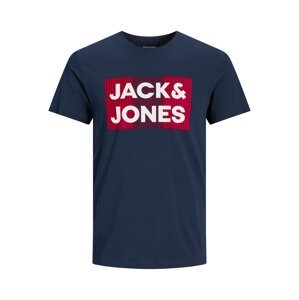 Jack & Jones Plus Póló  tengerészkék / világospiros / fehér