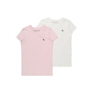 Calvin Klein Jeans Póló  pasztell-rózsaszín / fekete / fehér