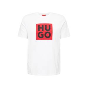HUGO Póló 'Daltor'  piros / fekete / fehér