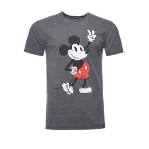 Recovered Póló 'Disney Mickey Peace Pose'  sötétszürke / piros / fekete / fehér