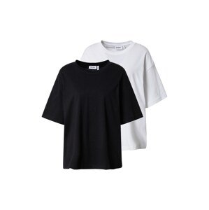 WEEKDAY Oversize póló  fekete / fehér