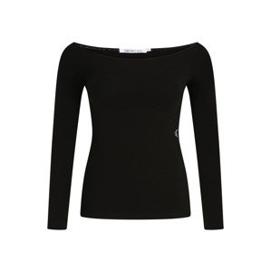 Calvin Klein Jeans Curve Póló 'BARDOT'  fekete / fehér