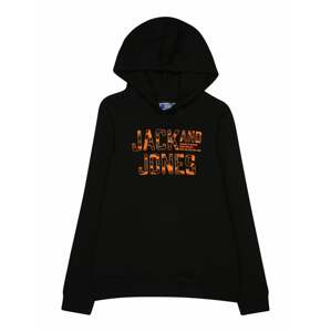 Jack & Jones Junior Tréning póló 'PEACE WALKER'  khaki / világos narancs / fekete