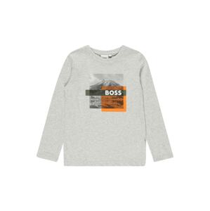 BOSS Kidswear Póló  szürke / grafit / narancs