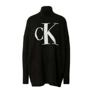 Calvin Klein Jeans Oversize pulóver  fekete / fehér
