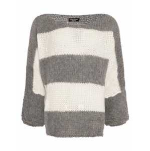 SASSYCLASSY Oversize pulóver  sötétszürke / fehér