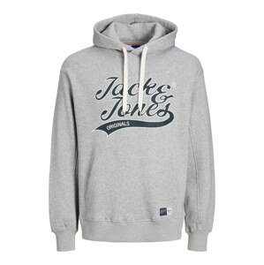 JACK & JONES Tréning póló 'TREVOR'  szürke / szürke melír / fekete / fehér