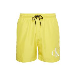 Calvin Klein Swimwear Rövid fürdőnadrágok  sárga / fekete / fehér