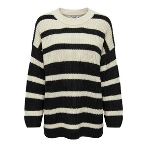 JDY Oversize pulóver 'Justy Runa'  világos bézs / fekete