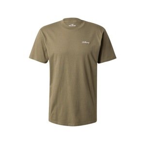 HOLLISTER Póló  khaki / fehér