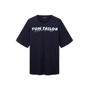 TOM TAILOR Men + Póló  tengerészkék / türkiz / világos-rózsaszín