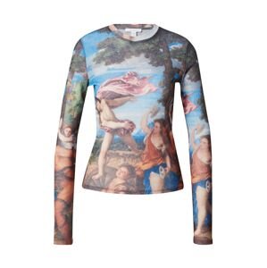 TOPSHOP Póló 'National Gallery Titian'  égkék / barna / sötétszürke / fáradt rózsaszín