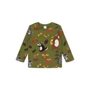 Lindex Póló 'Forest'  barna / khaki / fekete / fehér