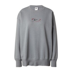 Nike Sportswear Tréning póló 'Swoosh'  szürke melír / burgundi vörös / fekete